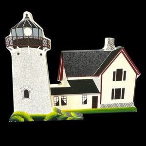 Stage Harbor Lighthouse, Massachusetts 1990 Shelia's Shelf Sitter SIGNED